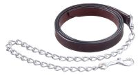 Dark Oil 1" Leather Lead Shank - 30" Nickel Plated Chain
