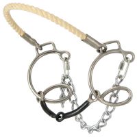 Sweet Iron Snaffle Bit-3 Inch Cheek-Rope Noseband-Stainless Steel-5 Inch Mouth