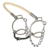 Snaffle Bit - 5 1/2" Twisted Sweet Iron-Rope Noseband-3" Cheek -Stainless Steel