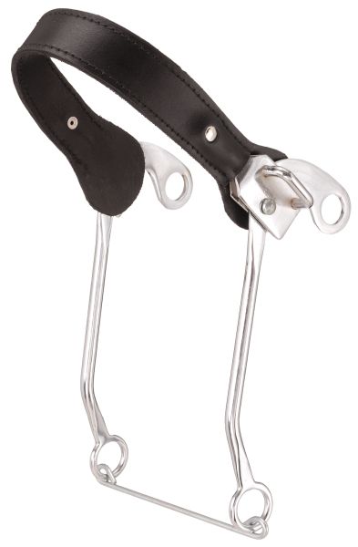 Kelly Silver Star Leather Nose Hackamore with Cable Center Stainless Steel 