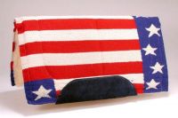 Western Saddle Blanket -  Stars & Stripes Design- 34" x 36"