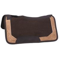 Miniature Horse Western Saddle Pad  - Brown Felt - Tooled Leather