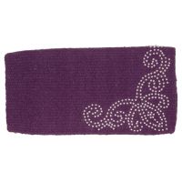 Miniature Horse Purple Wool Saddle Blanket - Silver Studs - 19" x 19"