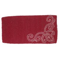 Miniature Horse Red Wool Saddle Blanket - Silver Studs - 19" x 19"