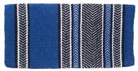 Shoshone Western Saddle Blanket - 32" x 32" - Royal Blue/BLK/Cream