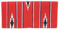 Western Sierra Wool Saddle Blanket - Red/Blk/Cream - 30"x30"