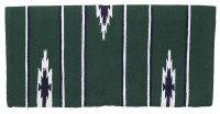 Western Sierra Wool Saddle Blanket - Hunter Green/Blk/Cream - 30"x30"