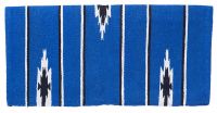 Western Sierra Wool Saddle Blanket - Royal Blue/Blk/Cream - 30"x30"