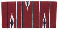 Western Sierra Wool Saddle Blanket - Burgundy/Blk/Cream - 30"x30"