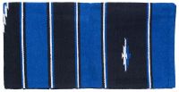 Western Sierra Wool Saddle Blanket - Royal Blue/Blk/Cream - 30"x60"