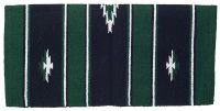 Western Sierra Wool Saddle Blanket - Hunter Green/Blk/Cream - 32"x32"