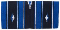 Western Sierra Wool Saddle Blanket - Royal Blue/Blk/Cream - 32"x32"