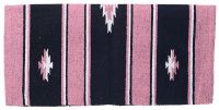 Western Sierra Wool Saddle Blanket - Pink/Blk/Cream - 32"x32"