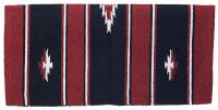Western Sierra Wool Saddle Blanket - Burgundy/Blk/Cream - 32"x32"