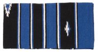 Western Sierra Wool Saddle Blanket - Royal Blue/Blk/Cream - 32"x64"