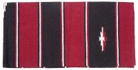 Western Sierra Wool Saddle Blanket - Burgundy/Blk/Cream - 32"x64"