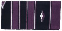 Western Sierra Wool Saddle Blanket - Purple/Blk/Cream - 32"x64"