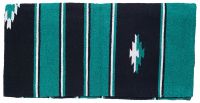 Western Sierra Wool Saddle Blanket - Teal/Blk/Cream - 32"x64"