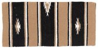 Western Pony Wool Saddle Blanket - Taupe/Blk/Cream - 24"x 24"