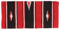 Western Pony Wool Saddle Blanket - Red/Blk/Cream - 24" x 24"
