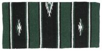 Western Pony Wool Saddle Blanket - Hunter Green/Blk/Cream - 24" x 24"