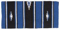 Western Pony Wool Saddle Blanket - Royal Blue/Blk/Cream - 24" x 24"