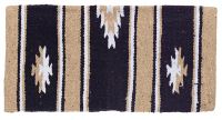 Western Pony Wool Saddle Blanket - Taupe/Blk/Cream - 24"x 24"