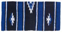 Miniature Horse Western Wool Saddle Blanket - Royal Blue/Blk/Cream - 19" x 19"