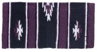 Miniature Horse Western Wool Saddle Blanket - Purple/Blk/Cream - 19" x 19""