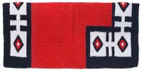 Western Saddle Blanket - Thunderbird Double Weave - Red - 32" x 32"
