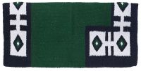Western Saddle Blanket - Thunderbird Double Weave - Green - 32" x 32"