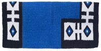 Western Saddle Blanket - Thunderbird Double Weave - Blue - 32" x 32"
