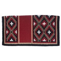 Sequoyah Western Wool Saddle Blanket - Red/Blk/Grey/White - 34" x 36"