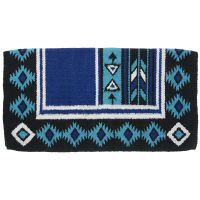 Western Cherokee Wool Saddle Blanket - Blue/Turq/Black/White
