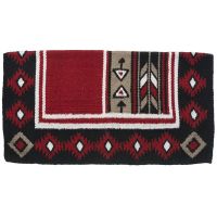 Western Cherokee Wool Saddle Blanket - Red/White/Black/Taupe