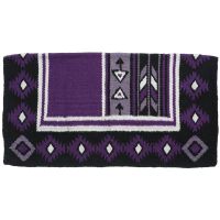 Western Mayan Navajo Wool Saddle Blanket - Purple/Black/White