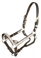 Dark Oil Silver Show Halter - Miniature Horse - Lead Shank