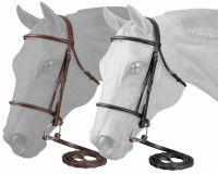 Fancy Stitched Raised Leather English Bridle and Reins