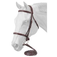 English Bridle and Reins - Premium Raised Leather - Brown - Full Horse