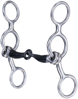 4" Miniature Stainless Steel Jr Cow Snaffle with Sweet Iron Mouth