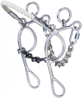 Miniature Horse Dogbone Combo Bit w/Rope Noseband