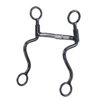 Black Steel S Shank Sweet Iron Mullen Roller Snaffle