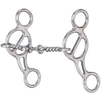 Short Shank Gag Bit with Twisted Dogbone Mouth