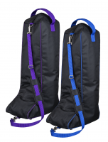 English Boot Bag - Handle and Shoulder Strap - Black w/Purple or Royal Blue Trim