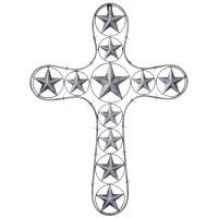 Cross With Stars And Barbwire Detail