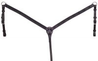 Black Leather Western Breastcollar 1" Barbed Wire Tooled