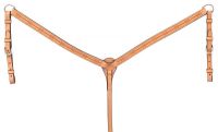 Light Oil Leather Western Breastcollar 1" Barbed Wire Tooled