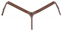 Brown Nylon Western Breastcollar w/Leather Overlay