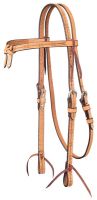 Leather Futurity Brow Headstall w/ Barbed Wire Detail