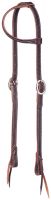 Premium Harness Leather Single Ear Headstall with Tie Ends